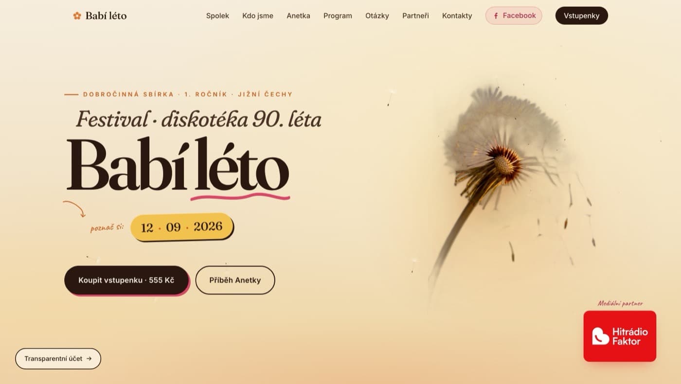 Babí léto – náhled webu