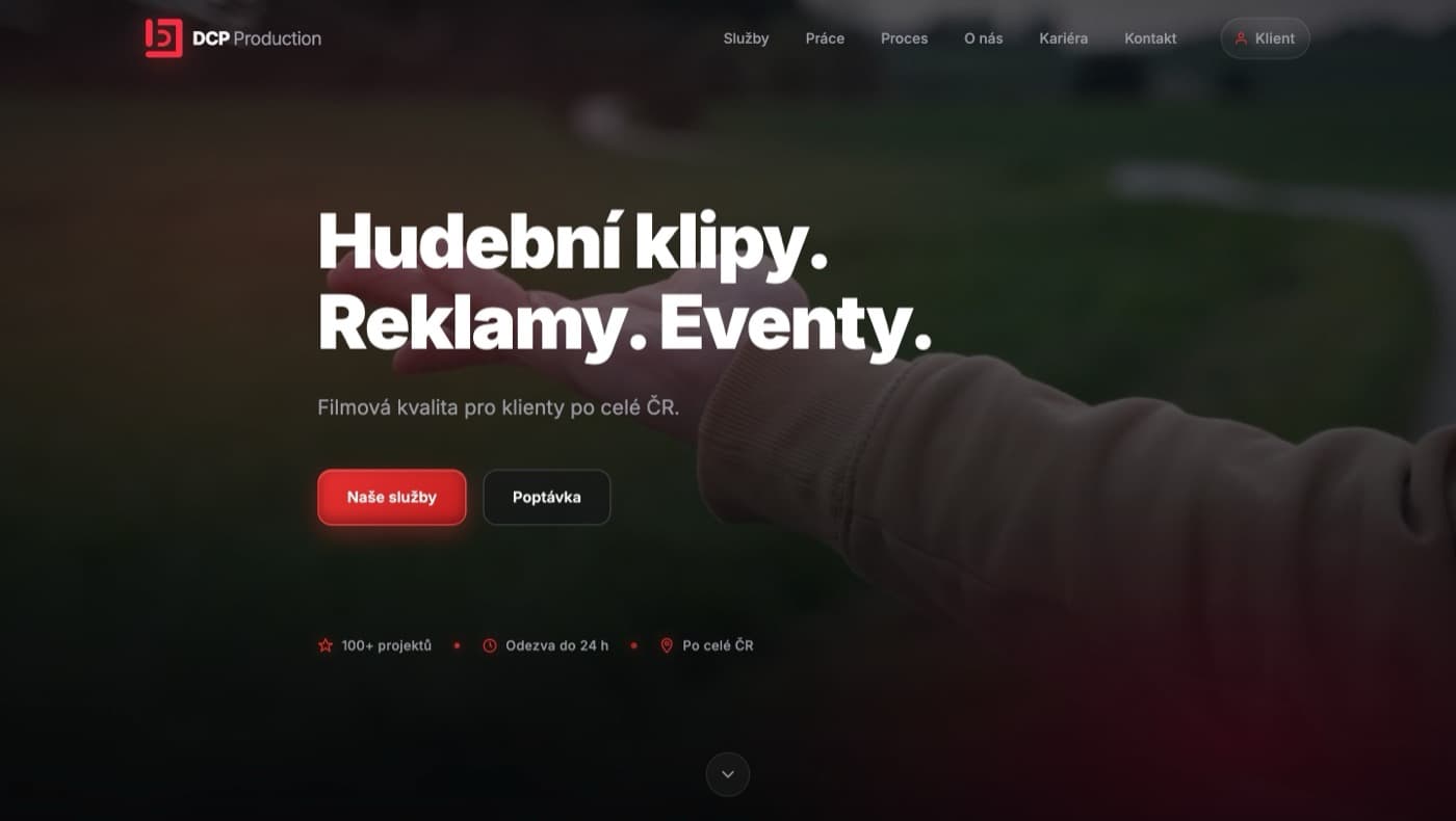 DCP Production – náhled webu