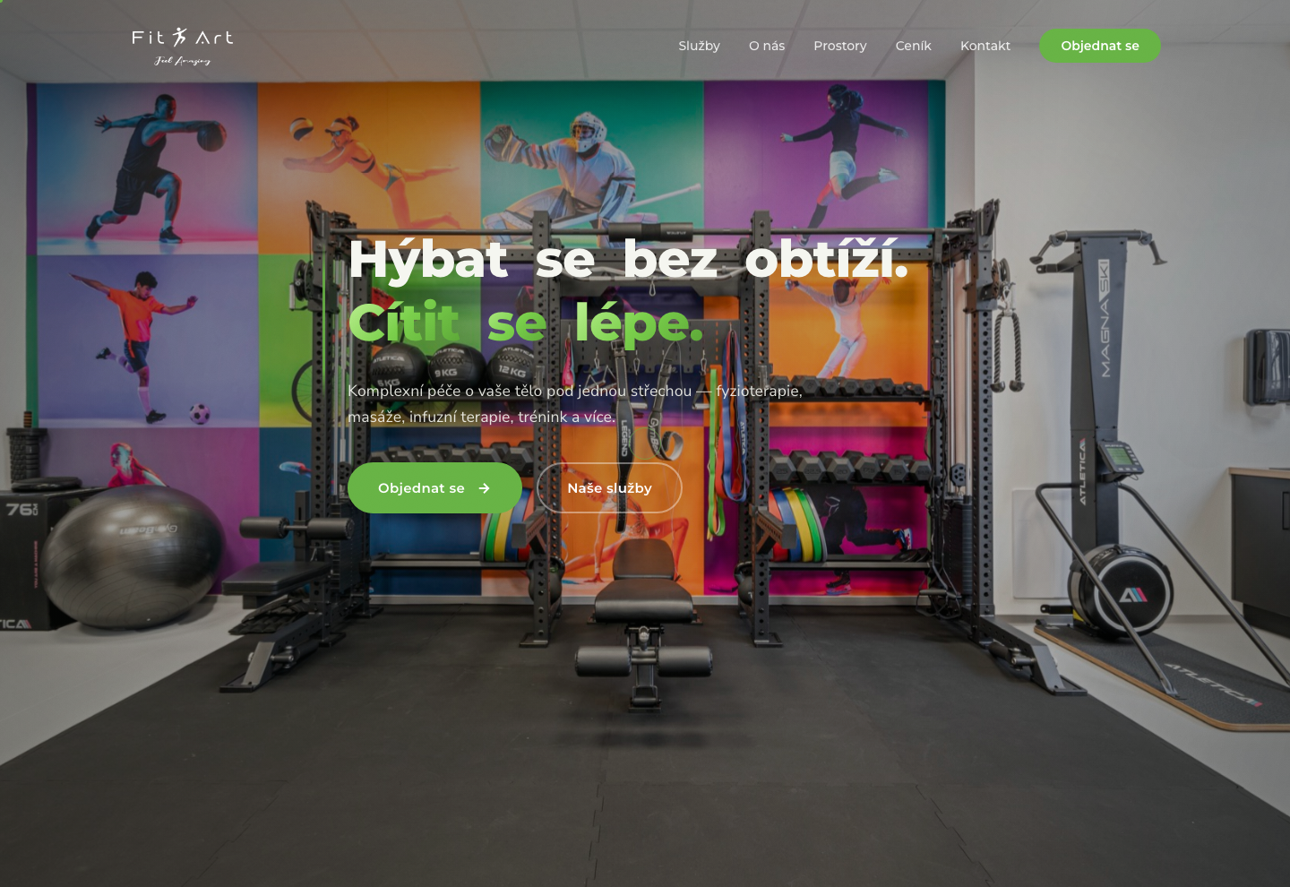 FitArt — náhled webu